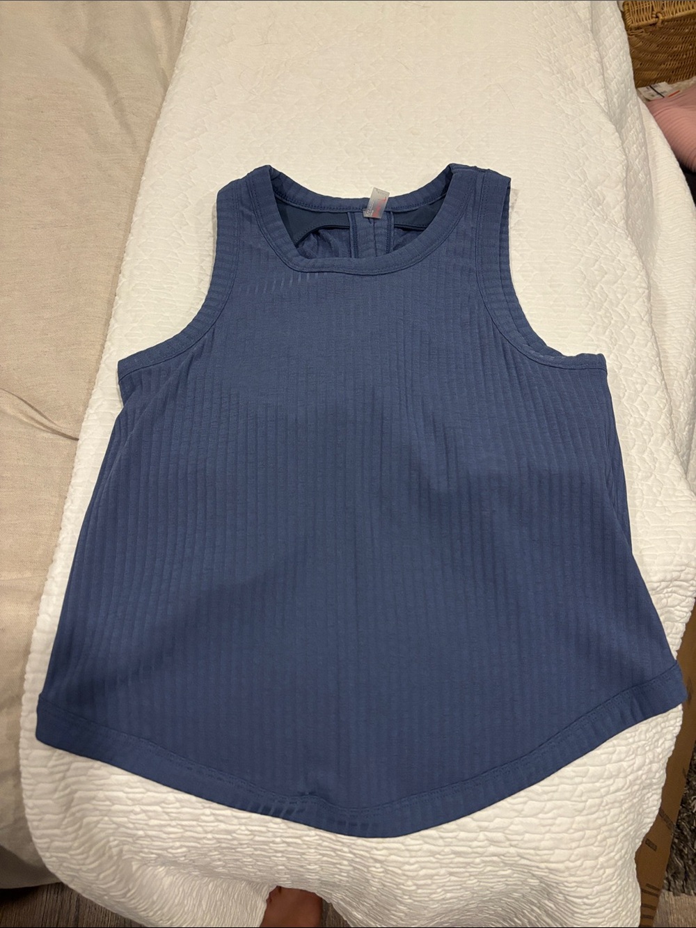 Free People Ribbed blue Comeback Tank Top